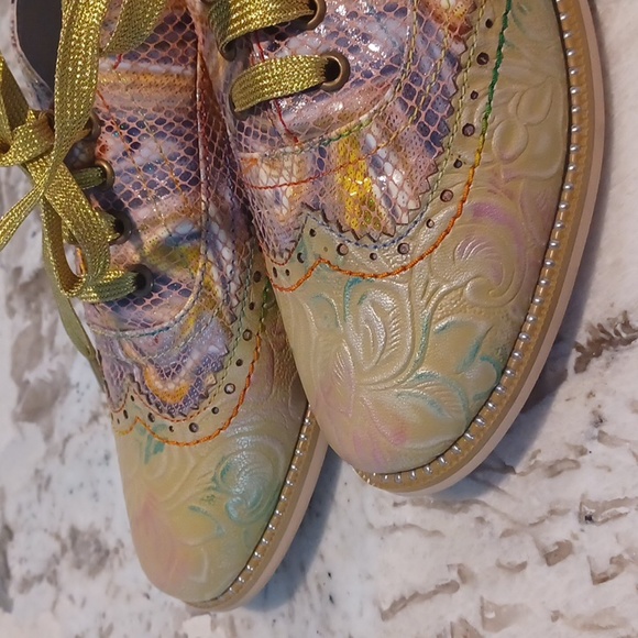 SPRING STEP L'ARTISTE LACIOX WOMEN'S LEATHER OXFORD SHOES Multi Color NEW EU 38 - Picture 2 of 16